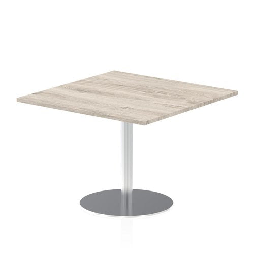 Dynamic Italia 1000mm Poseur Square Table Grey Oak Top 725mm High Leg ITL0357 DD