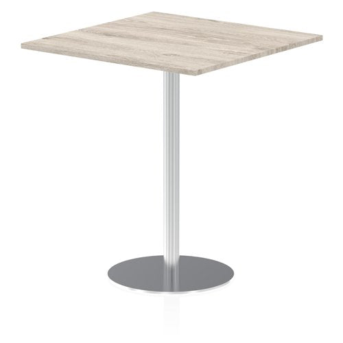 Dynamic Italia 1000mm Poseur Square Table Grey Oak Top 1145mm High Leg ITL0363 DD