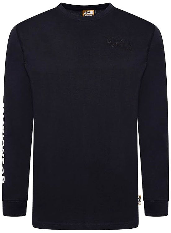 JCB Workwear Banner L/S Navy T-Shirt L