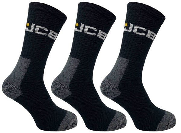 3 Pack Work Socks With Added Elastane Black 6-11