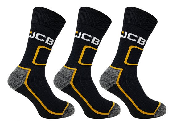 3 Pack Shin Protect Work Socks Black 6-11