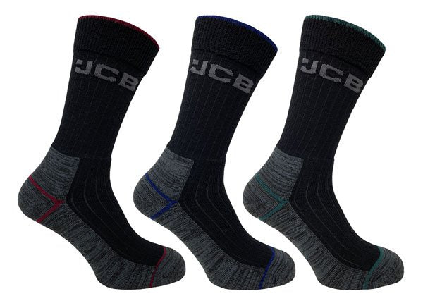 3 Pack Work Tough Socks Black Mix 6-11