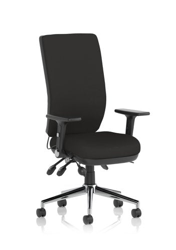 Chiro High Back Chair Black With Adjustable And Folding Arms KC0001 DD