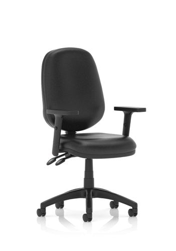 Eclipse Plus II Vinyl Chair Black Adjustable Arms KC0030 DD