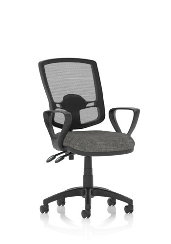Eclipse Plus II Mesh Deluxe Chair Charcoal Loop Arms KC0316 DD