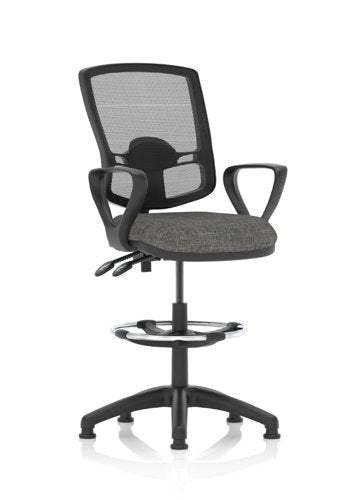 Eclipse Plus II Mesh Deluxe Chair Charcoal Loop Arms Hi Rise Kit KC0317 DD