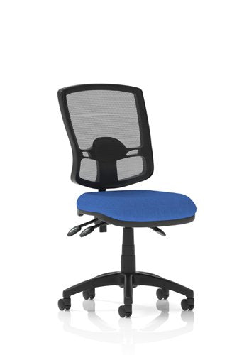Eclipse Plus III Deluxe Medium Mesh Back Task Operator Office Chair Blue Seat Without Arms - KC0401 DD