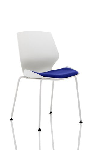 Dynamic Florence Visitor Chair With White Frame and Stevia Blue Fabric Seat - KCUP1532 DD