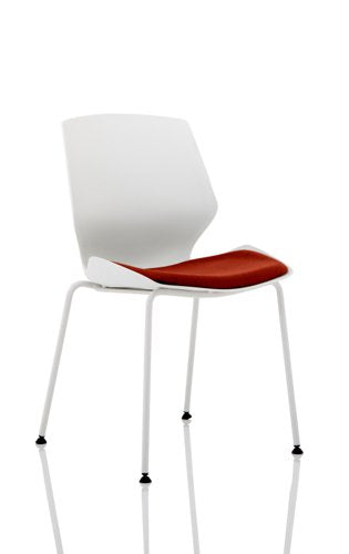 Dynamic Florence Visitor Chair With White Frame and Ginseng Chilli Fabric Seat - KCUP1534 DD