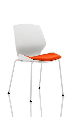 Dynamic Florence Visitor Chair With White Frame and Tabasco Red Fabric Seat - KCUP1535 DD