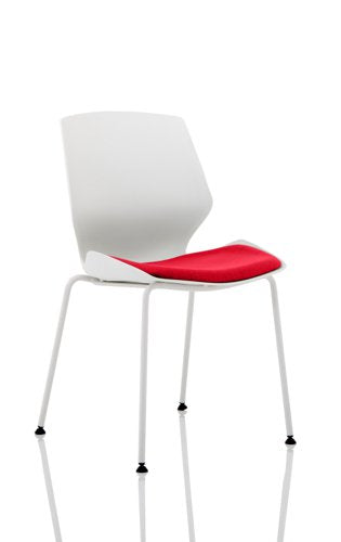 Dynamic Florence Visitor Chair With White Frame and Bergamot Cherry Fabric Seat - KCUP1536 DD