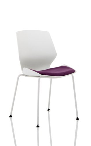 Dynamic Florence Visitor Chair With White Frame and Tansy Purple Fabric Seat - KCUP1537 DD