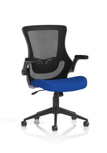 Dynamic Orbit High Mesh Back Task Office Chair With Bespoke Stevia Blue Seat and Flip Up Arms - KCUP2139 DD