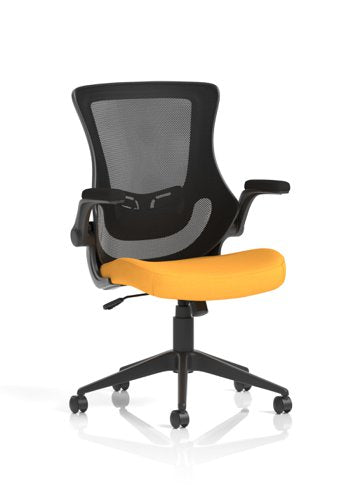 Dynamic Orbit High Mesh Back Task Office Chair With Bespoke Senna Yellow Seat and Flip Up Arms - KCUP2141 DD