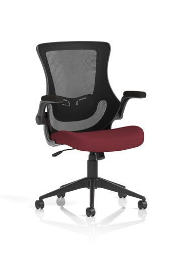 Dynamic Orbit High Mesh Back Task Office Chair With Bespoke Ginseng Chilli Seat and Flip Up Arms - KCUP2142 DD