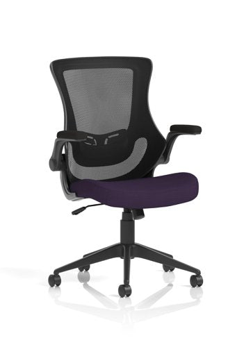 Dynamic Orbit High Mesh Back Task Office Chair With Bespoke Tansy Purple Seat and Flip Up Arms - KCUP2144 DD
