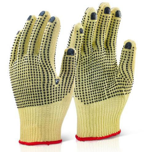 Beeswift Reinforced Glove Medium Weight Dotted Sz 8