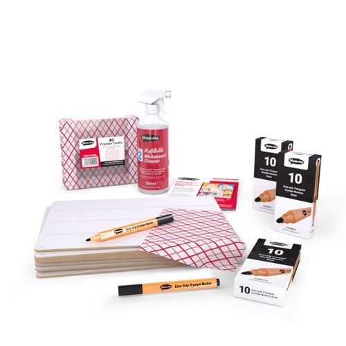 Show-Me Class Pack of MDF Whiteboards A4 Lined PK30 - LFB30A DD