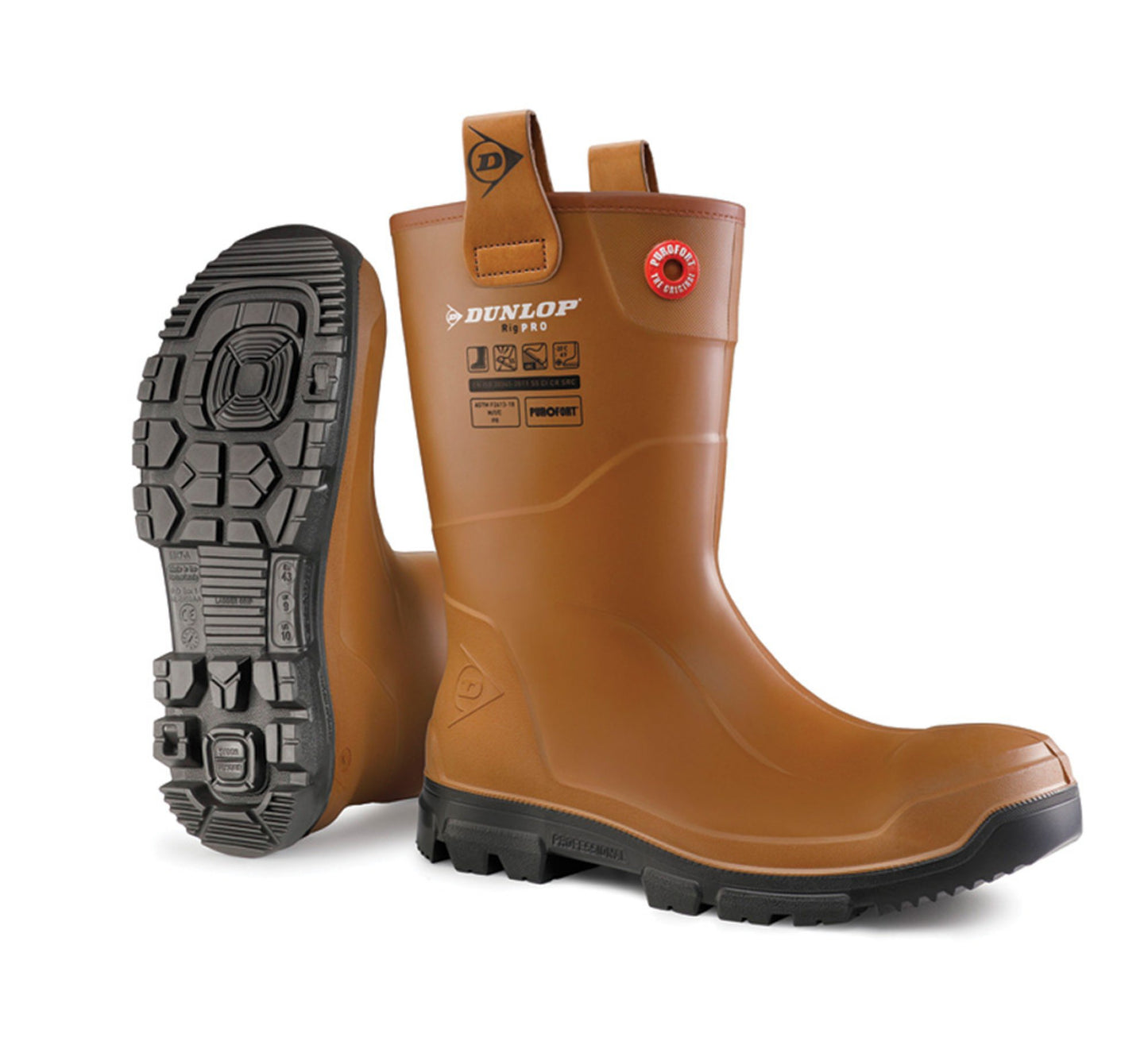 Dunlop Purofort Rigpro Unlined Steel Toe Cap Boot Tan 06