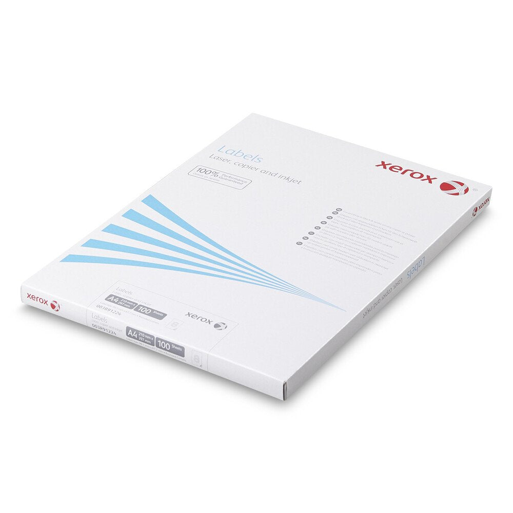 Xerox Monolaser Labels Rounded Corners Face:FSC4 24Up A4 34X64mm White Permanent Pack 100 003R97526