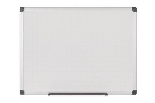 Bi-Office Maya Gridded Double Sided Non Magnetic Whiteboard Melamine Aluminium Frame 1200x900mm - MA0521170 DD