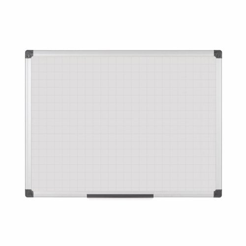 Bi-Office Maya Gridded Magnetic Lacquered Steel Whiteboard Aluminium Frame 2400x1200mm - MA2147170 DD