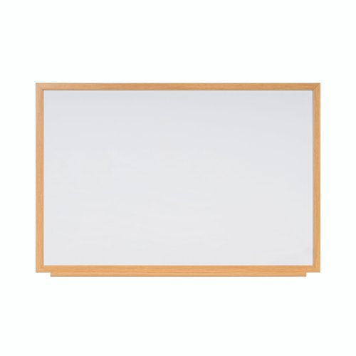 Bi-Office Earth-It Non Magnetic Melamine Whiteboard Oak Wood Frame 900x600mm - MB07002319 DD