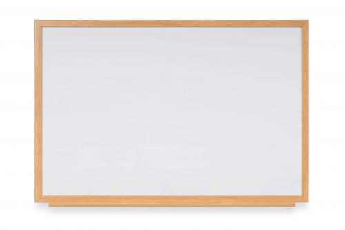 Bi-Office Earth-It Non Magnetic Melamine Whiteboard Oak Wood Frame 2400x1200mm - MB86002319 DD