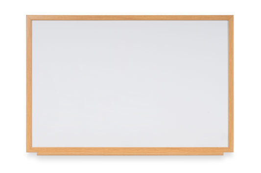Bi-Office Earth-It Non Magnetic Melamine Whiteboard Oak Wood Frame 2400x1200mm - MB86002319 DD
