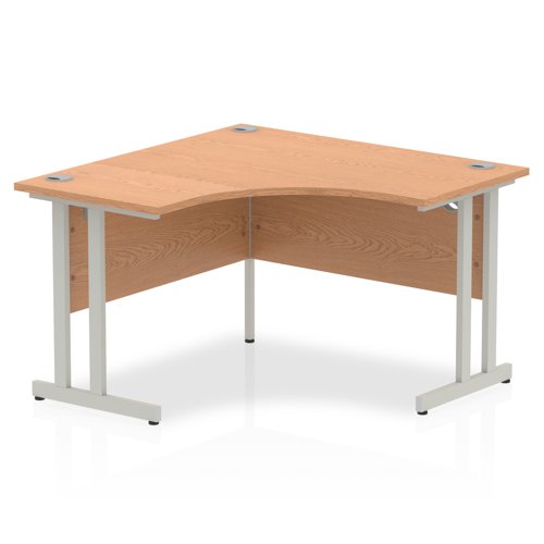Dynamic Impulse 1200mm Corner Desk Oak Top Silver Cantilever Leg MI000819 DD
