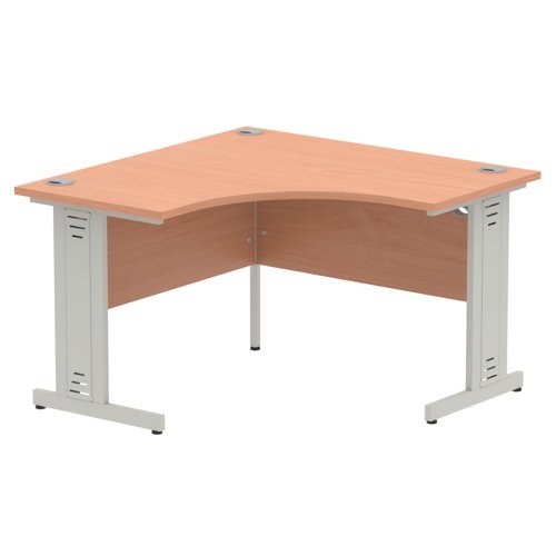 Dynamic Impulse 1200mm Corner Desk Beech Top Silver Cable Managed Leg MI001873 DD