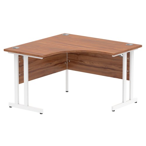 Dynamic Impulse 1200mm Corner Desk Walnut Top White Cantilever Leg MI002126 DD