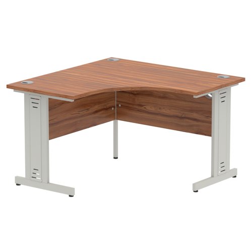 Dynamic Impulse 1200mm Corner Desk Walnut Top Silver Cable Managed Leg MI002128 DD