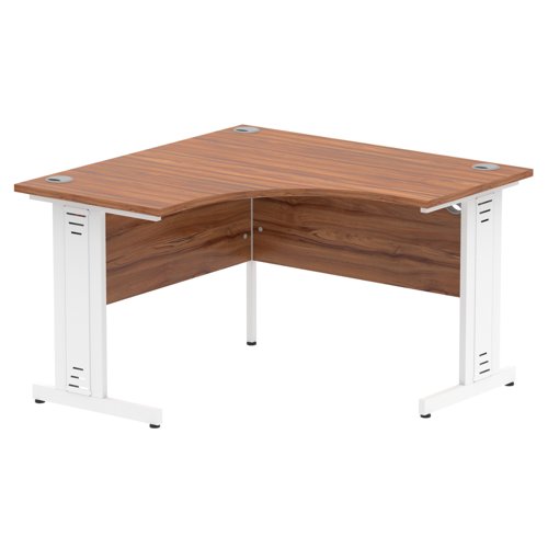 Dynamic Impulse 1200mm Corner Desk Walnut Top White Cable Managed Leg MI002129 DD
