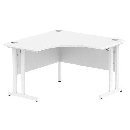 Dynamic Impulse 1200mm Corner Desk White Top White Cantilever Leg MI002389 DD