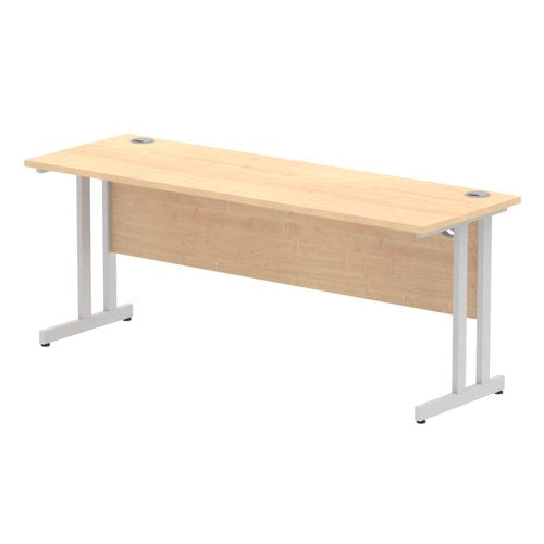Impulse 1800 x 600mm Straight Desk Maple Top Silver Cantilever Leg MI002425 DD