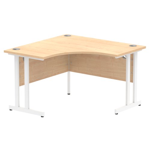 Dynamic Impulse 1200mm Corner Desk Maple Top White Cantilever Leg MI002615 DD