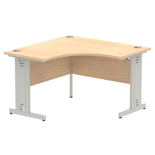Dynamic Impulse 1200mm Corner Desk Maple Top Silver Cable Managed Leg MI002616 DD