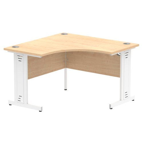 Dynamic Impulse 1200mm Corner Desk Maple Top White Cable Managed Leg MI002617 DD