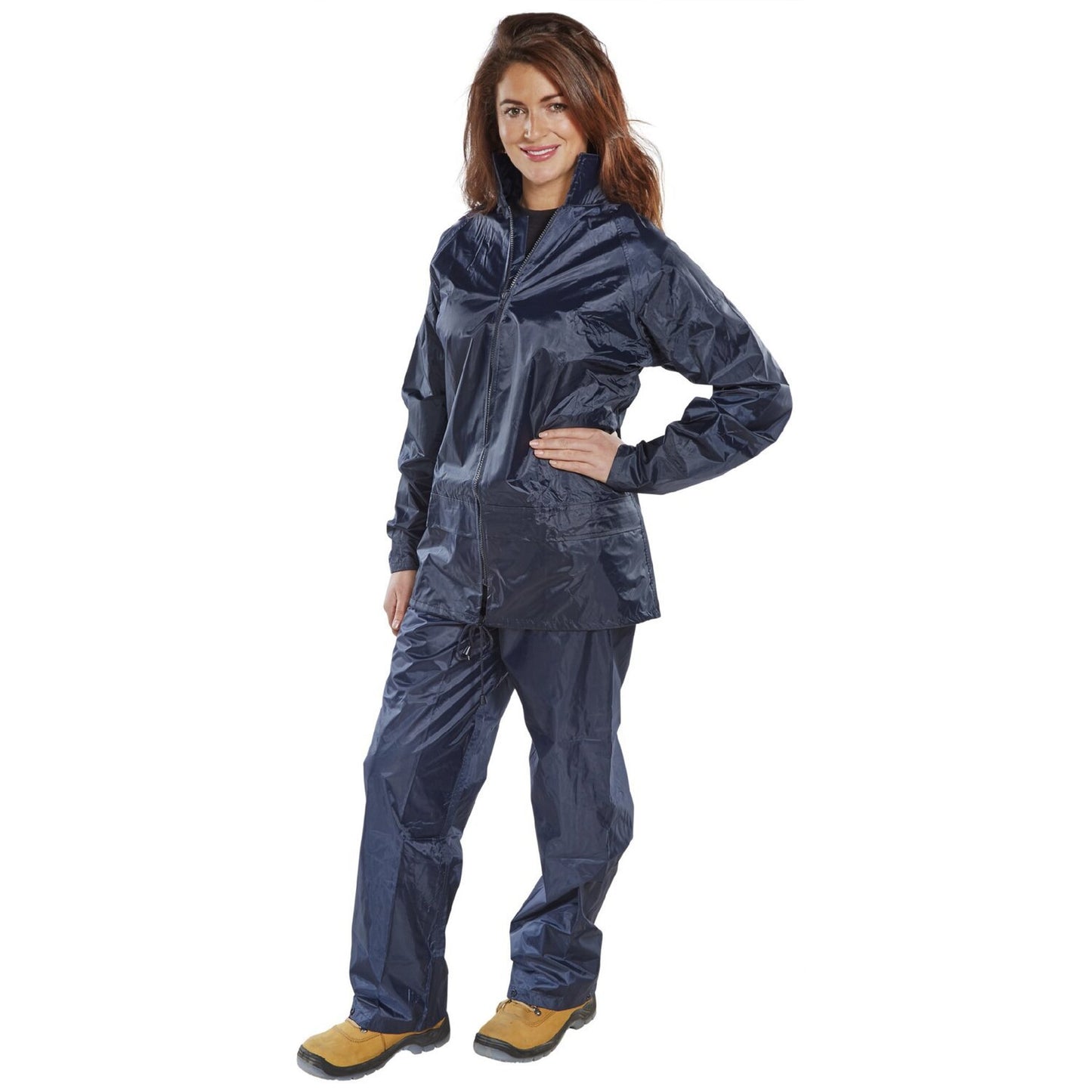 Beeswift Nylon B-Dri Weatherproof Suit Navy Blue L