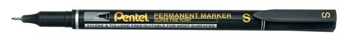 Super Fine Point Permanent Markers Bullet Tip 0.64mm Black (Pack 12) - NFS410-A