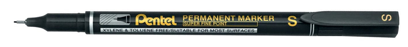 Super Fine Point Permanent Markers Bullet Tip 0.64mm Black (Pack 12) - NFS410-A