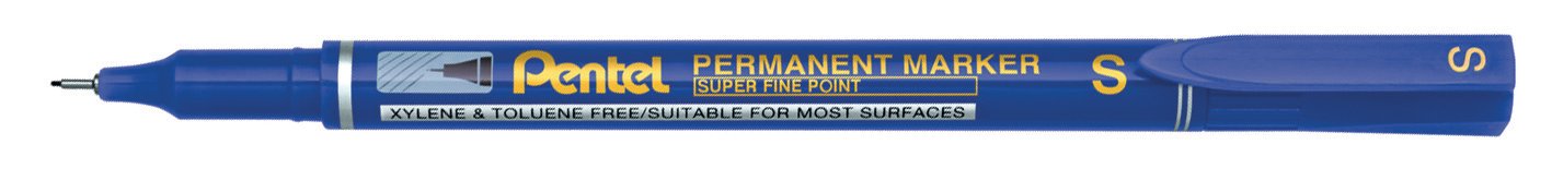 Super Fine Point Permanent Markers Bullet Tip 0.64mm Blue (Pack 12) - NFS410-C