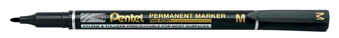 Fine Point Low Odour Permanent Marker Bullet Tip 2.4mm Black (Pack 12) - NM470-A
