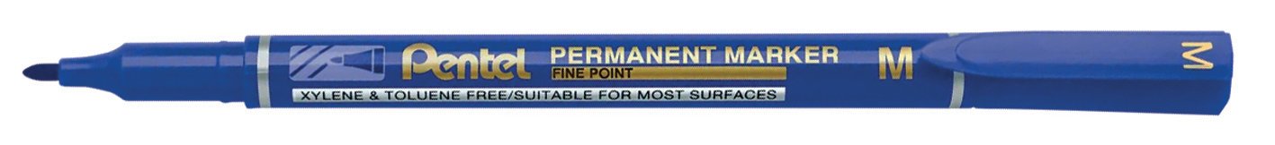 Fine Point Low Odour Permanent Marker Bullet Tip 2.4mm Blue (Pack 12) - NM470-C