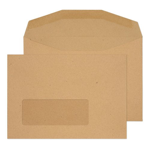 Blake Everyday Envelopes C6 Manilla Window Gummed Mailer 80gsm 114x162mm (Pack 1000) - NV358