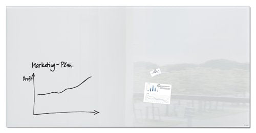 Artverum Magnetic Glass Drywipe Board Super White 2000x1000 - GL225 DD