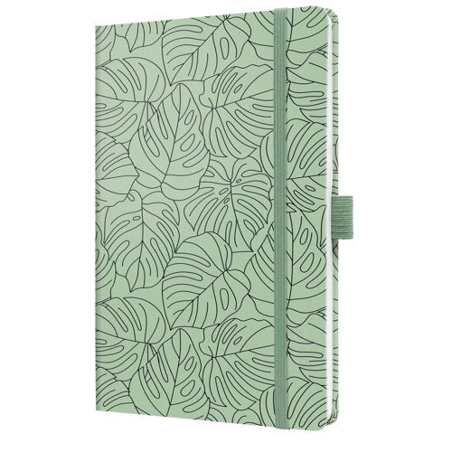 Jolie Diary 2025 Approx A5 Hardcover Matt Embossed Gloss Varnish Week To View 135x203x16mm Green Floral