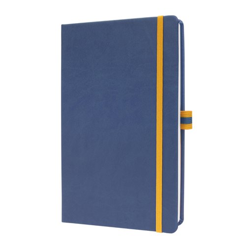 Sigel Linescape Notebook A5 148x213x16mm Hardcover PU 176 80gsm Squared Pages 80gsm With Pen Loop & Elastic Fastener & 2 Ribbon Markers Blue - LS104