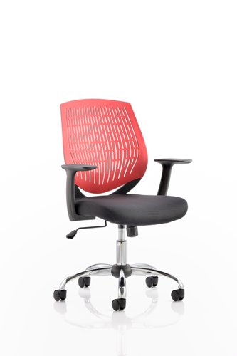 Dura Medium Back Task Operator Office Chair With Arms Red Back/Black Airmesh Seat - OP000020 DD